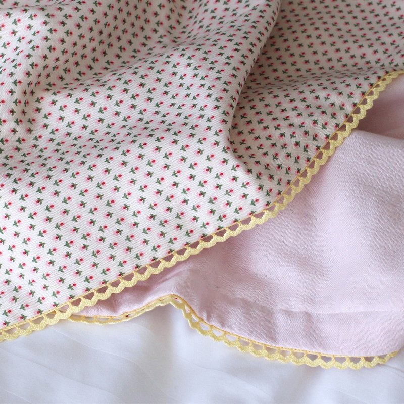 Made in Korea flower cotton muslin baby swaddle blanket, 新生兒 出産祝い, 布  ブランケッ,韓國 - 嬰兒床/床圍/寢具 - 棉．麻 粉紅色