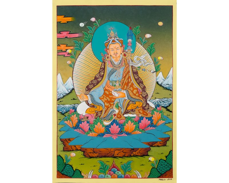 傳統上師唐卡——致敬開悟導師的匠心之作 - 壁貼/牆壁裝飾 - 其他材質 多色