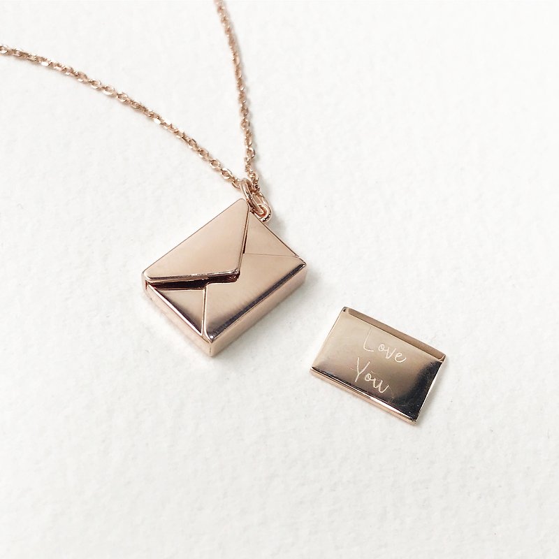 Letter Necklace Small Envelope Necklace | Personalize Gift Custom Gift - สร้อยคอ - โลหะ สีเงิน