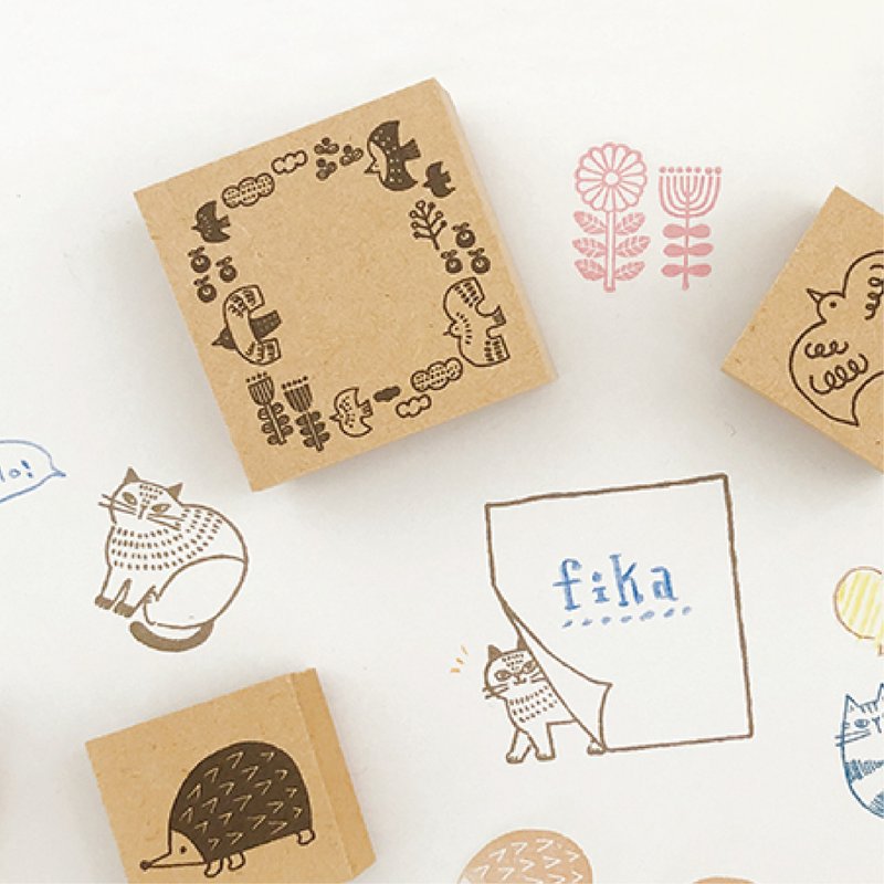 日本Decole Concombre - Fika 動物系列木製印章 - 擺飾/家飾品 - 樹脂 
