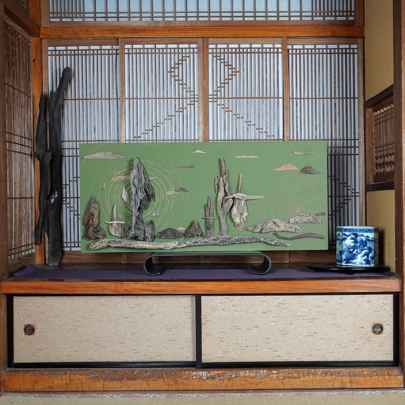 流木で描く山水画  流木アート 壁装飾  １５ - 壁貼/牆壁裝飾 - 木頭 咖啡色