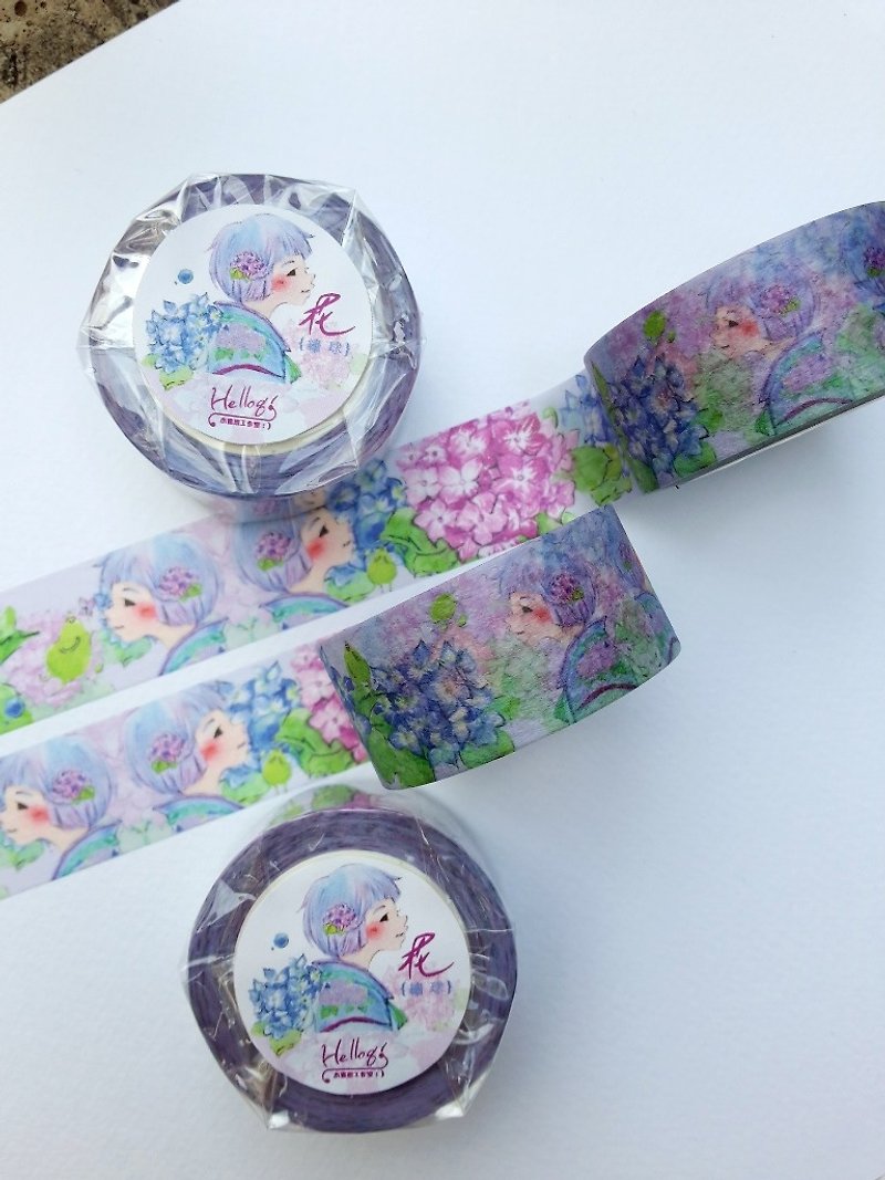 Blooming Series-Spring Hydrangea Paper Tape - Washi Tape - Paper Purple