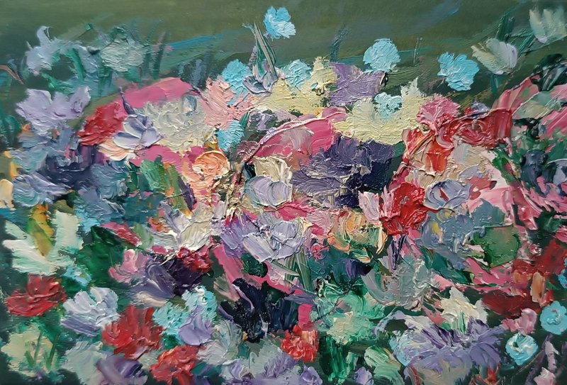 原廠  綠色花韻 紙板油畫 維多利亞 瓦魯克 Victoria Valuk - 壁貼/牆壁裝飾 - 其他材質 綠色