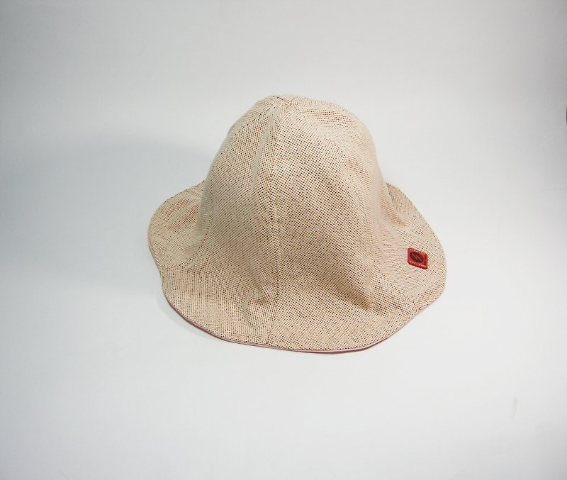 Double-faced flower visor (adult weaving pattern pink)__ Zuo Zuo handmade visor double-sided - หมวก - ผ้าฝ้าย/ผ้าลินิน สึชมพู