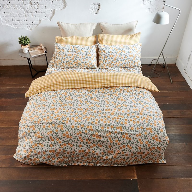 100% combed cotton/ bedding set (single/double/large) Orange Tree - Bedding - Cotton & Hemp White