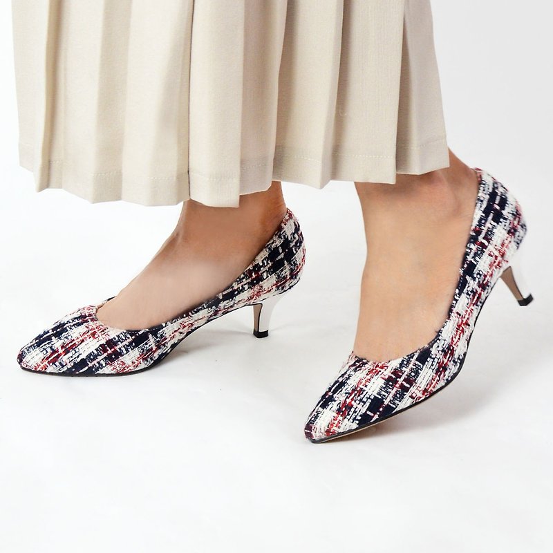 ผ้าฝ้าย/ผ้าลินิน รองเท้าส้นสูง - Pointed Shoes | Special imported Textile upper | Comfort Heels