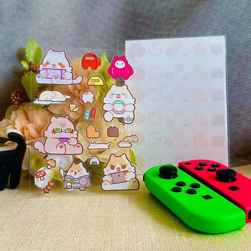 Cat Onigiri-Game Cat Pocket Sticker - Stickers - Plastic 