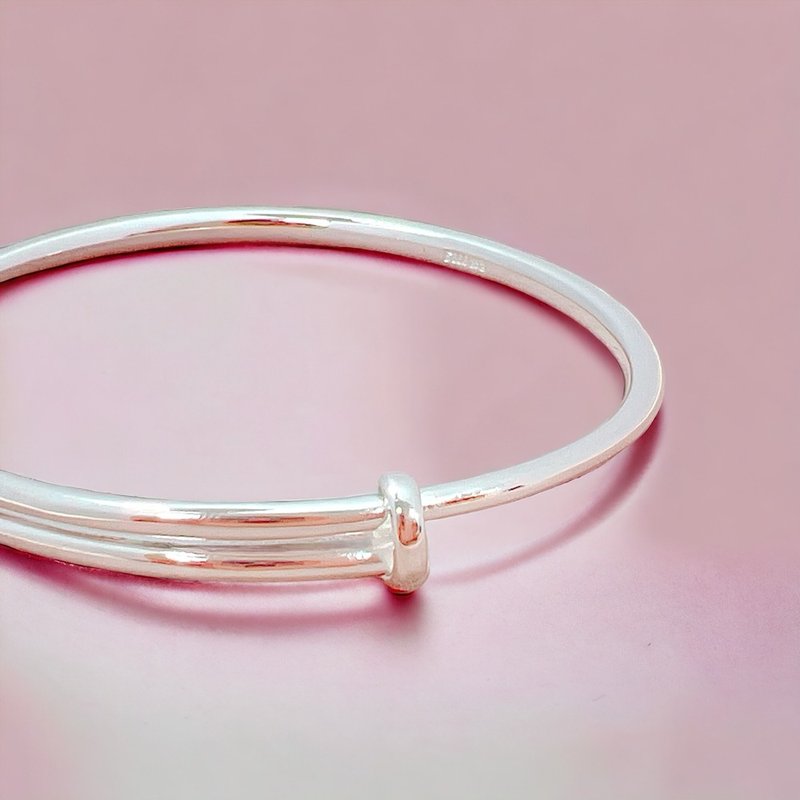 999 sterling silver bracelet | Adult bracelet with shiny surface | Adjustable size | Comes with gift box and gift bag - Bracelets - Sterling Silver Silver