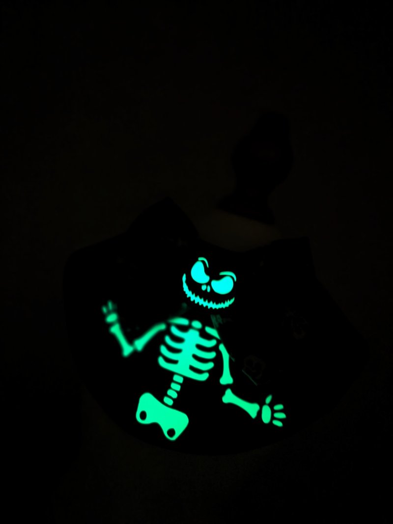 優先訂 萬聖節 Halloween Skeleton 夜光 Glow Luminous 寵物頸飾 - 寵物衣服 - 棉．麻 黑色