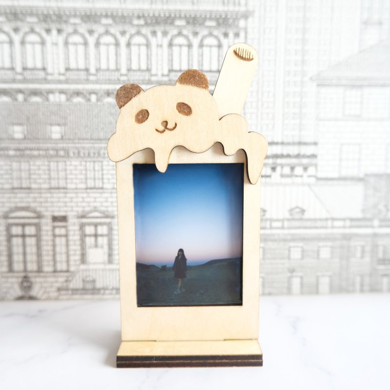 Polaroid Photo Frame-Panda Milk Foam - กรอบรูป - ไม้ สีนำ้ตาล