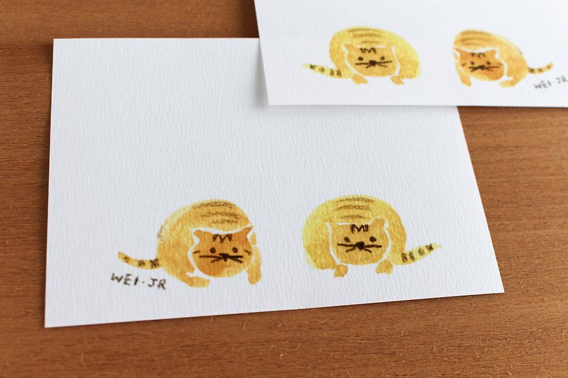 Meow daily small card ready to go - การ์ด/โปสการ์ด - กระดาษ สีน้ำเงิน