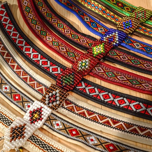 台湾　民族　装飾品 台湾先住民族 パイワン族 ／ ビーズ飾り帯（ あるいは襷 ） | Pay ID