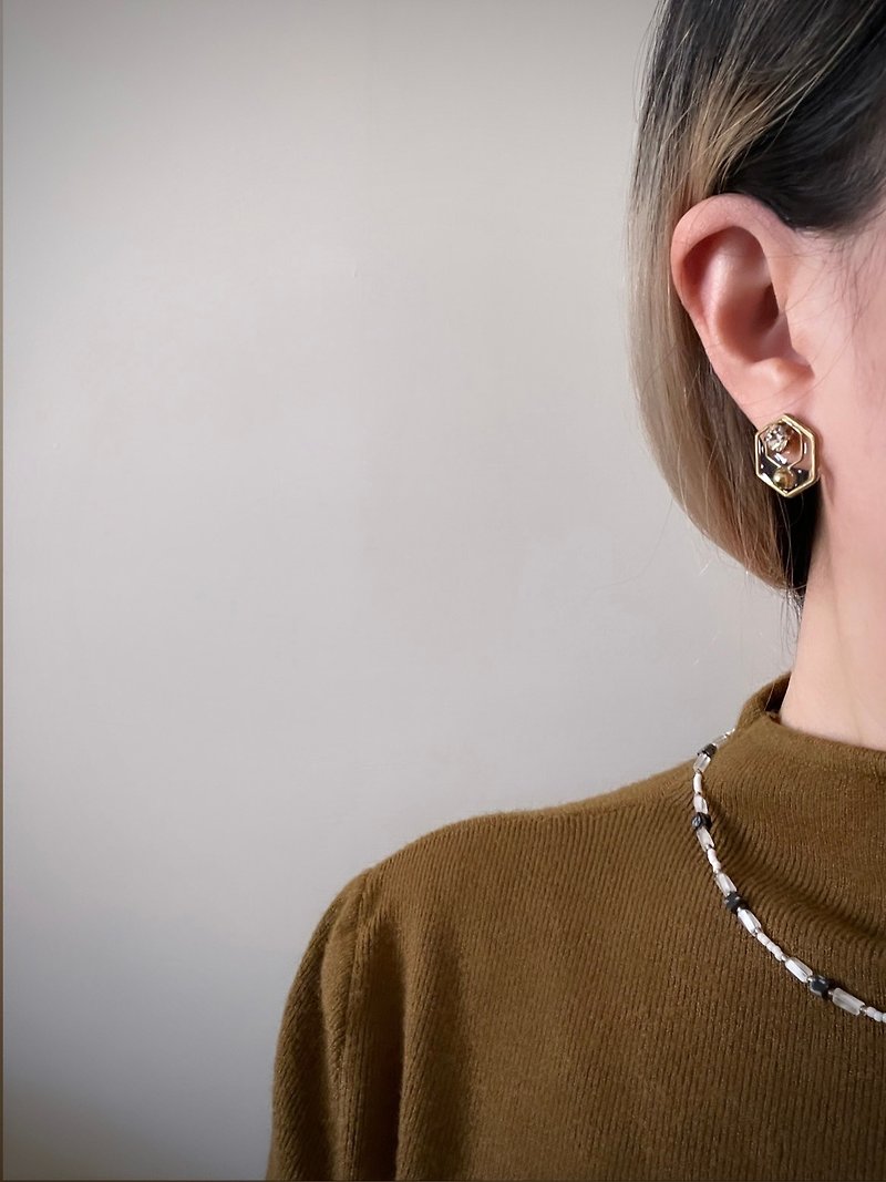星塵 幾何造型耳環 耳針耳夾 - 耳環/耳夾 - 銅/黃銅 金色