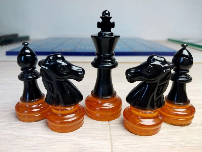 Custom chess pieces | Size of King 7cm (2.75 inches) | Different board sizes - บอร์ดเกม - เรซิน สีส้ม