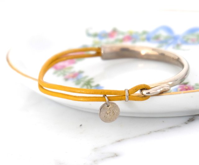 フレンチ ヴィンテージ Les Cleias レザー ブレスレット