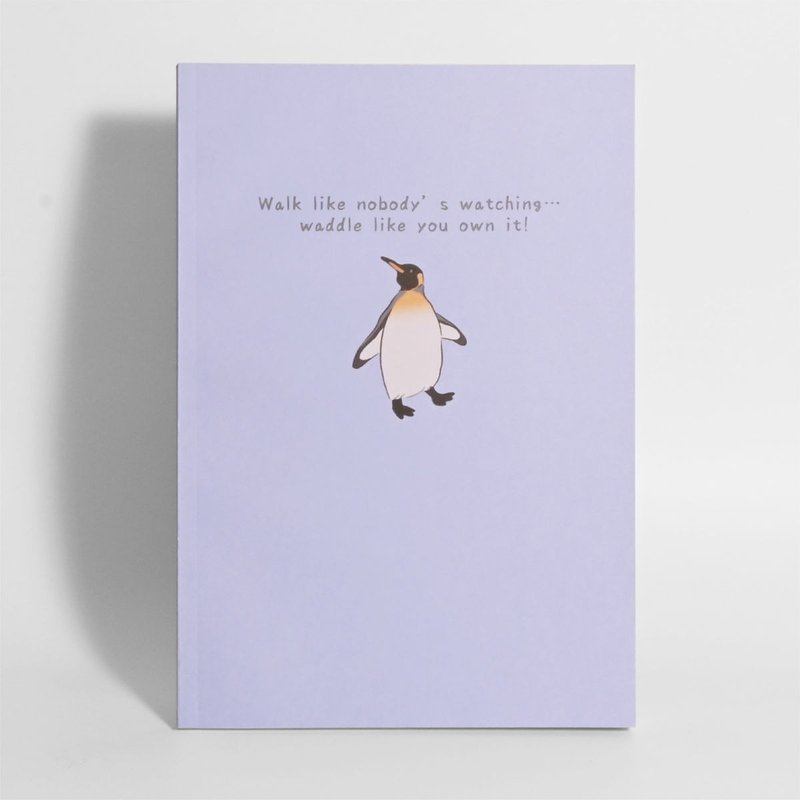 動物插畫筆記本 | 國王企鵝 Waddle like you own it. - 筆記本/手帳 - 紙 