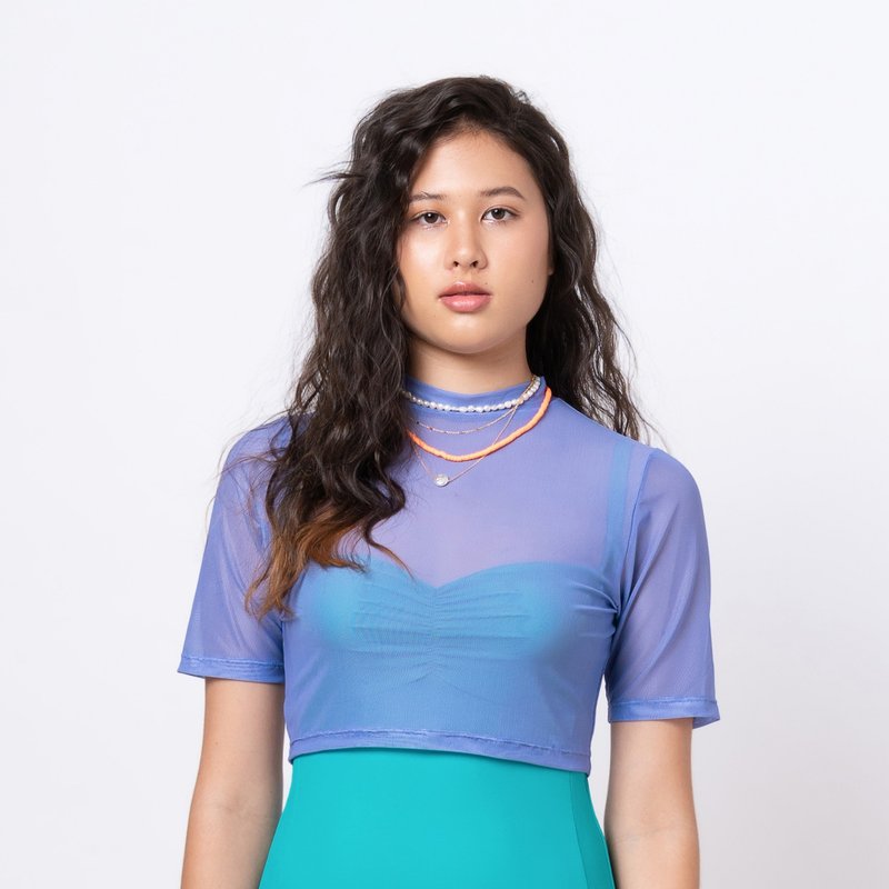 SOLID JACARANDA CROPPED MESH TEE - 女泳衣/比基尼 - 其他材質 