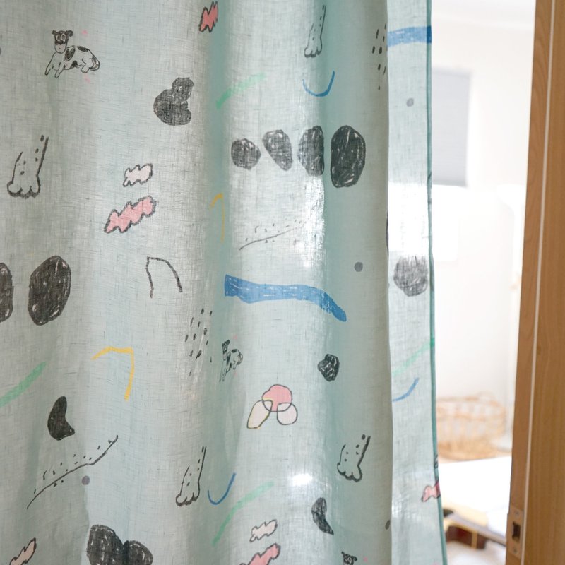 Bigfoot and love printed fabric door curtain/hanging cloth custom - ม่านและป้ายประตู - ผ้าฝ้าย/ผ้าลินิน 