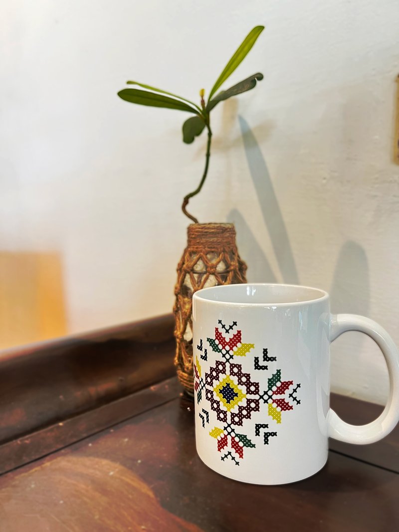 sunflower print mug - แก้วมัค/แก้วกาแฟ - แก้ว ขาว