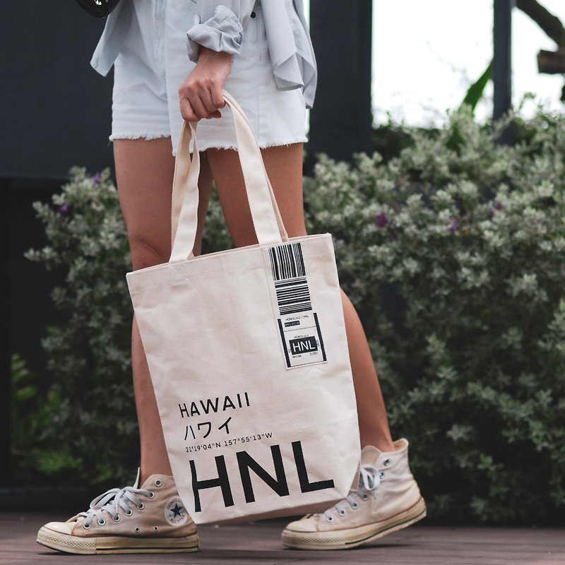HNL HAWAII - Canvas Tote Bag - Airport Edition - Other - Other Materials White