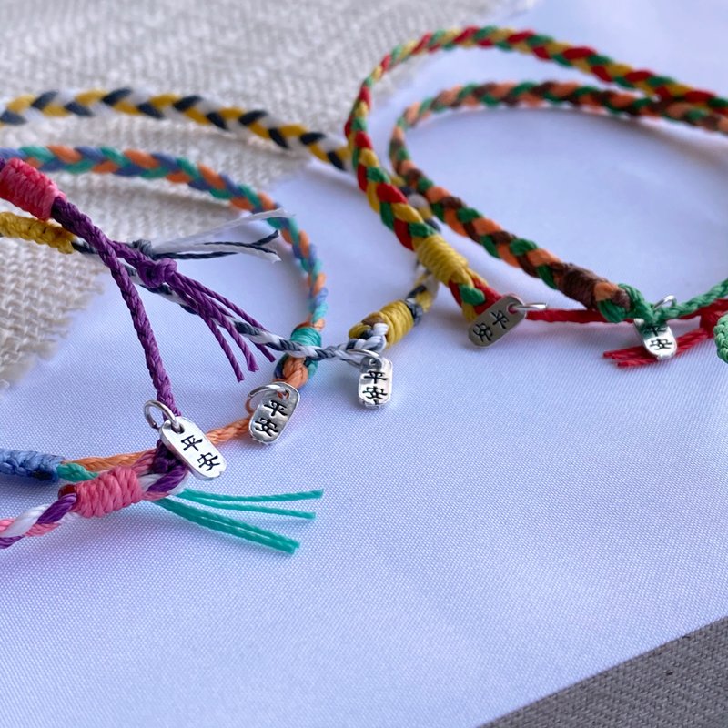 【Customized gift】Ten colorful South American Wax thread hand-woven bracelets/bracelets - Bracelets - Wax Multicolor