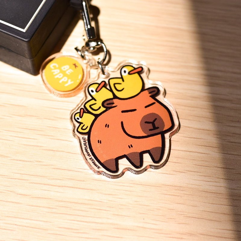 Capybara Acrylic Keychain / Airpod Case Pendant - 吊飾/掛飾 - 壓克力 咖啡色