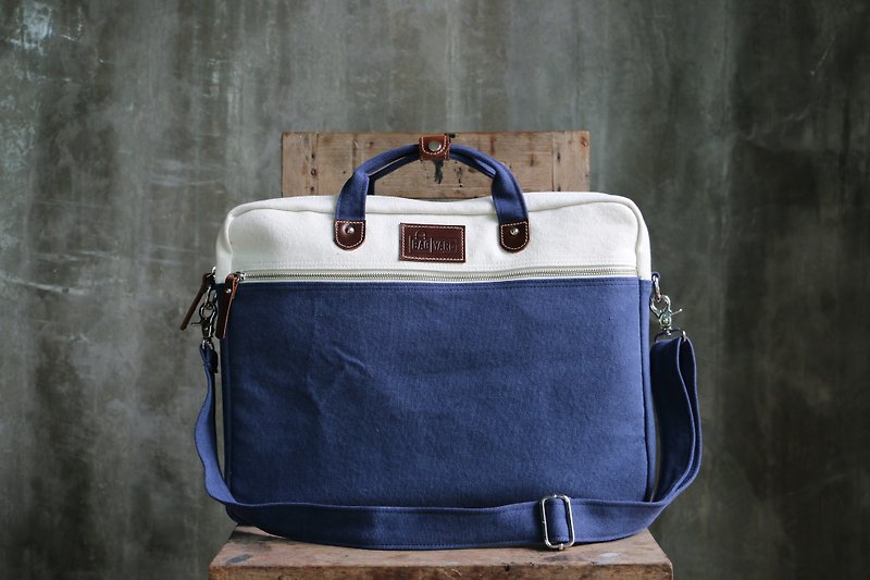 BAG UP : LAPTOP : NAVY (13-Inch/ 16-Inch) - 電腦袋 - 棉．麻 藍色