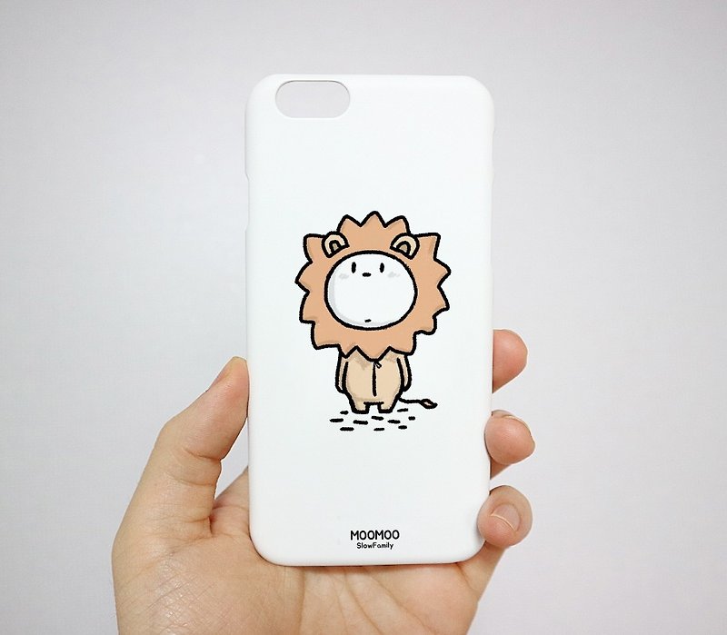 Lion Phone Case, iPhone Case, Galaxy Case, LG Phone Case, Art Character Cute Case - Phone Cases - Plastic White