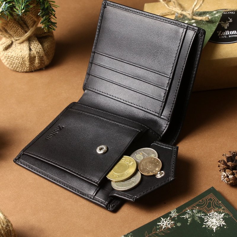 Rex 縦型本革財布 | ブラック | 改良版・ナッパレザー・刻印可 - 財布 - 革 ブラック