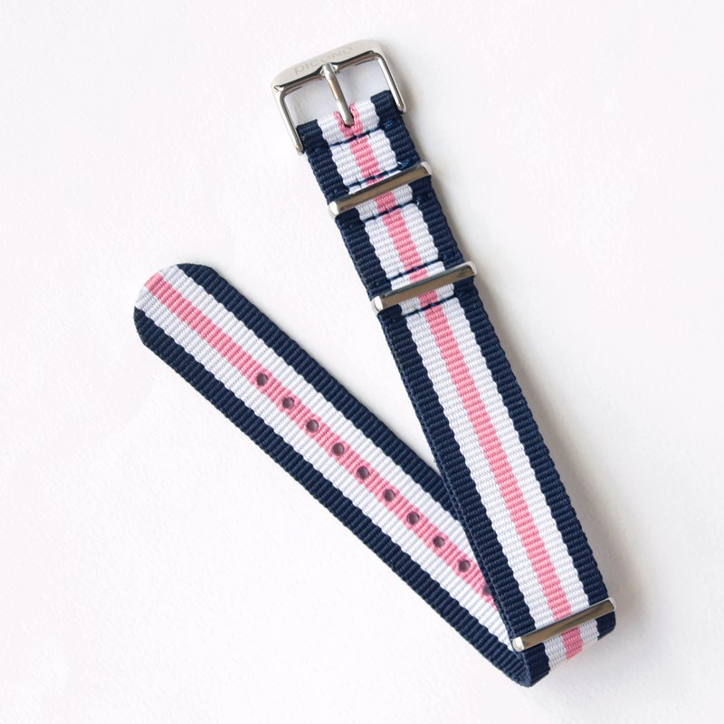 【PICONO】Double color Nylon strap-Blue and pink - สายนาฬิกา - ไนลอน 