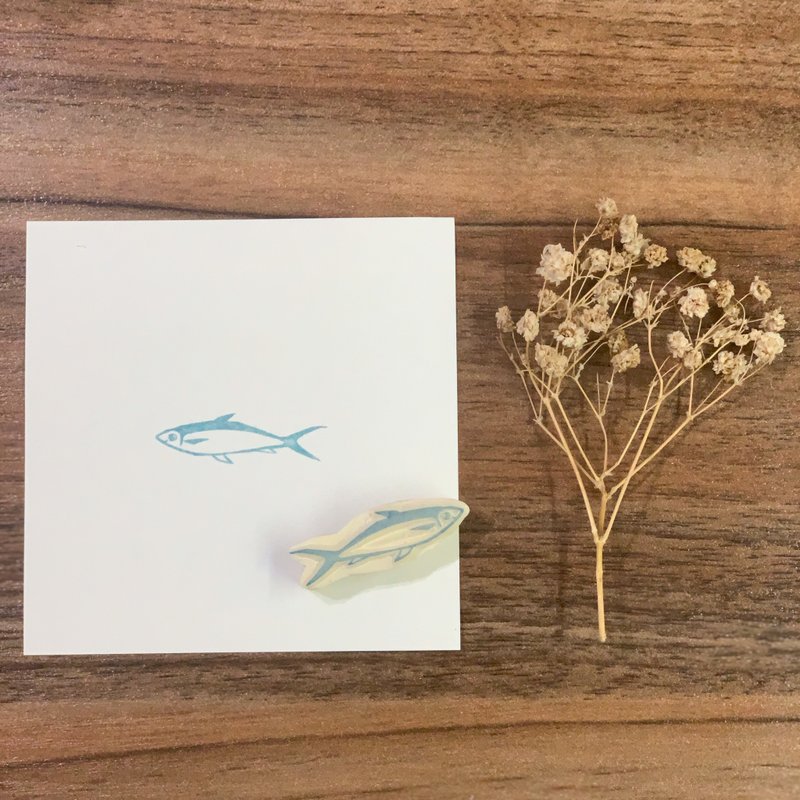 Hand carved rubber stamp/a milkfish - ตราปั๊ม/สแตมป์/หมึก - ยาง ขาว