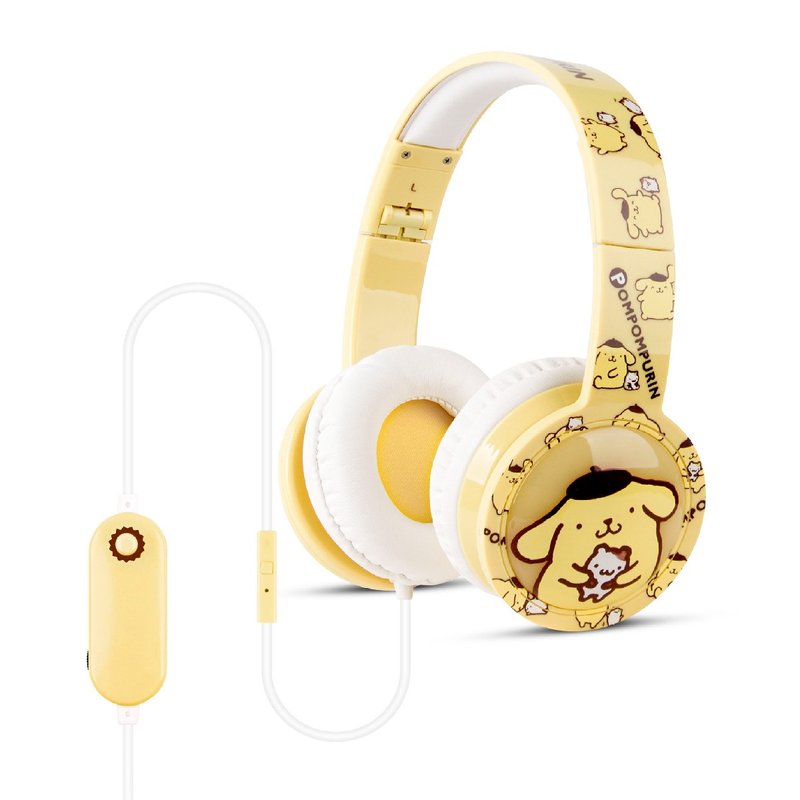 Kids Blinking Headphones with Mic & Vol Control – PomPomPurin - Headphones & Earbuds - Plastic Yellow