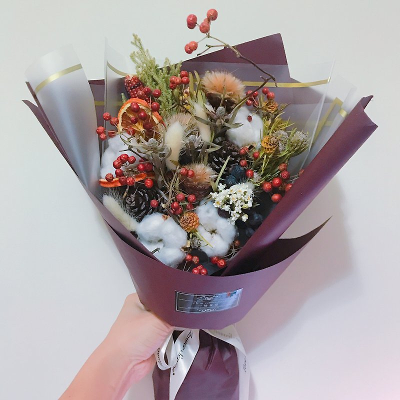 ❤ 【French elegance (burgundy / gold) ─ medium bouquets】 ❤ dried flowers during Christmas limited wedding small things wedding layout birthday gift snooze wedding photography - Plants - Plants & Flowers 