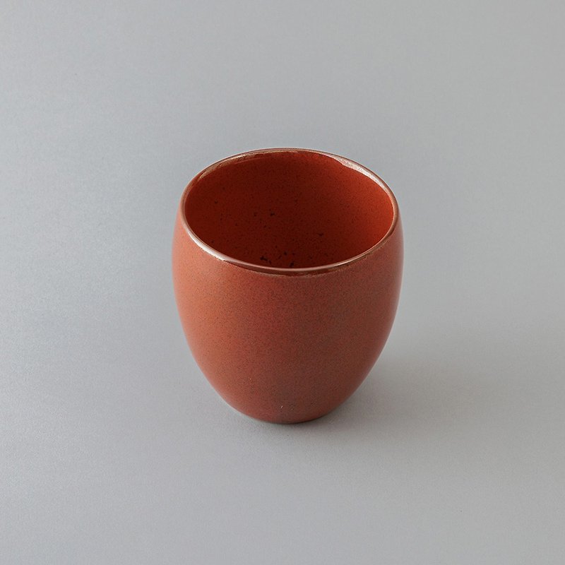 Japan 39arita Japan-made Arita ceramic double-layer insulation cup-200ml-鉄红 - Teapots & Teacups - Pottery Red