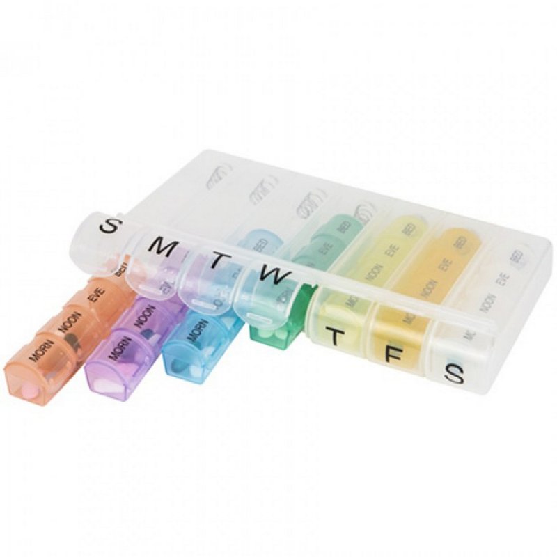 【TRAVELON】1周藥品收納盒(七彩) | 藥盒 分裝盒 分藥盒 - 化妝袋/收納袋 - 塑膠 多色