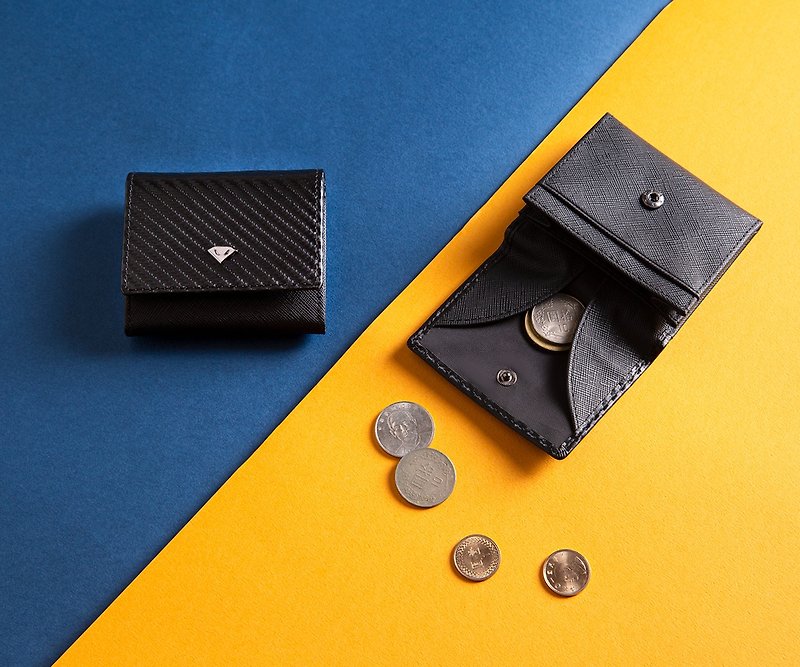 SACA Classic X coin case - กระเป๋าสตางค์ - คาร์บอนไฟเบอร์ สีดำ