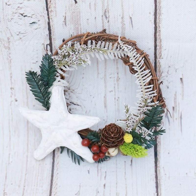 "Three hand-made floral cat" Star aromatic Brick pinecone wreath of dried flowers - Plants - Plants & Flowers Green