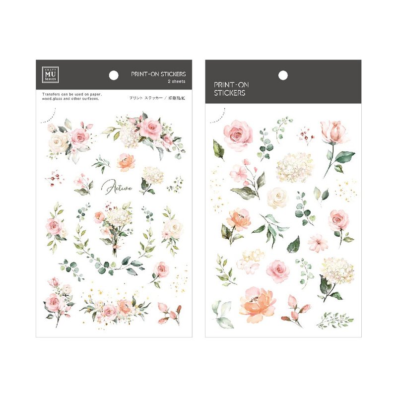 【Print-On Stickers 轉印貼紙】no.119-溫柔花香 | 花草系列 - 貼紙 - 其他材質 粉紅色