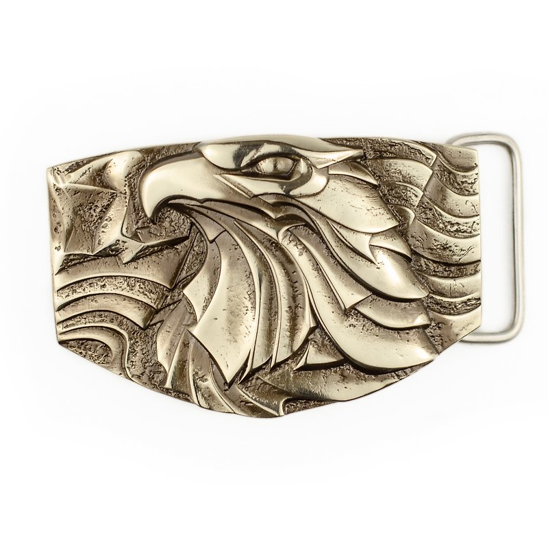Bald eagle german silver belt buckle, american nickel silver belt accessory - 腰帶/皮帶 - 其他材質 銀色