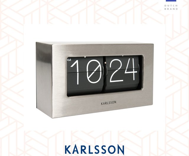 Karlsson, 置き時計 ボックスド フリップ ブラッシュド スチール