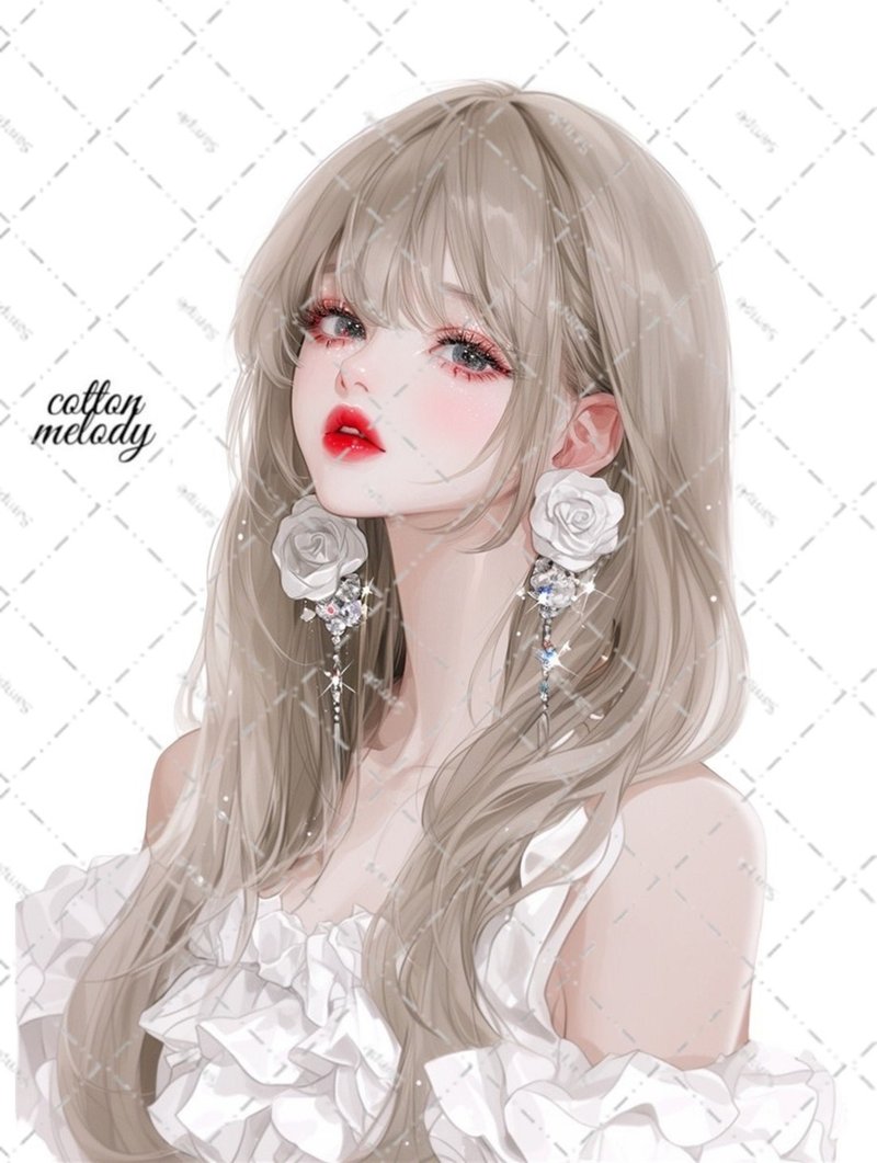 original sticker no.6129 人物ステッカー オリジナルステッカー 人物ステッカー 女の子ステッカー オリジナル人物ステッカー - 貼紙 - 紙 
