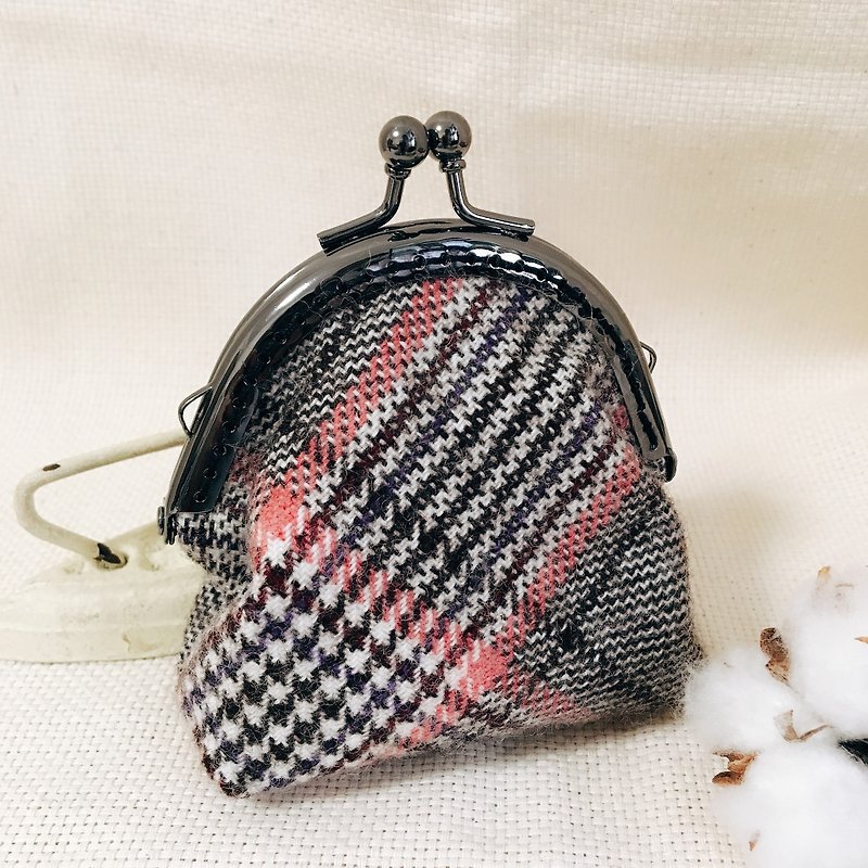 Handmade  Coin Purse - British female pink Plaid - Coin Purses - Other Materials Pink
