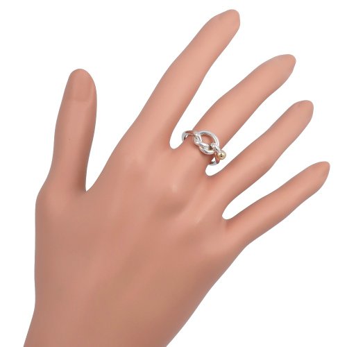 【美品】約8号 ティファニー ラブ&ノット ラブノット リングSV925金750 日本直送】ティファニーTIFFANY&Co. ラブノット8号リング・指輪