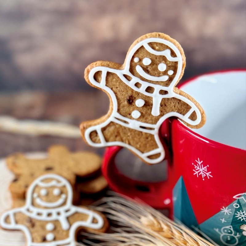 [The first choice for Christmas gifts] Gingerbread Man Cup Yuanzi Cookies 10 pieces - Handmade Cookies - Other Materials Brown