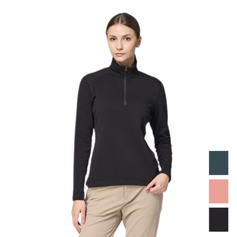 【Wildland 荒野】Polartec PSP彈性半開襟極暖衣 女 P2627 - 女上衣/長袖上衣 - 聚酯纖維 黑色