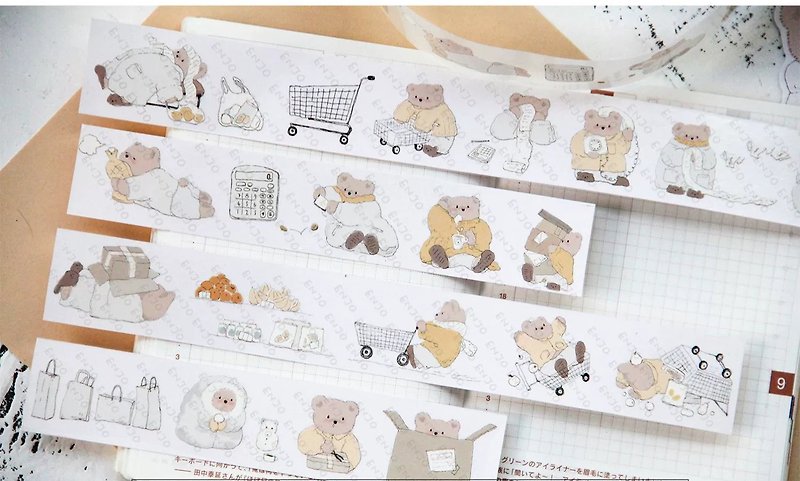 買買小熊 PET 和紙膠帶 台灣製 10米卷 - 紙膠帶 - 其他材質 多色
