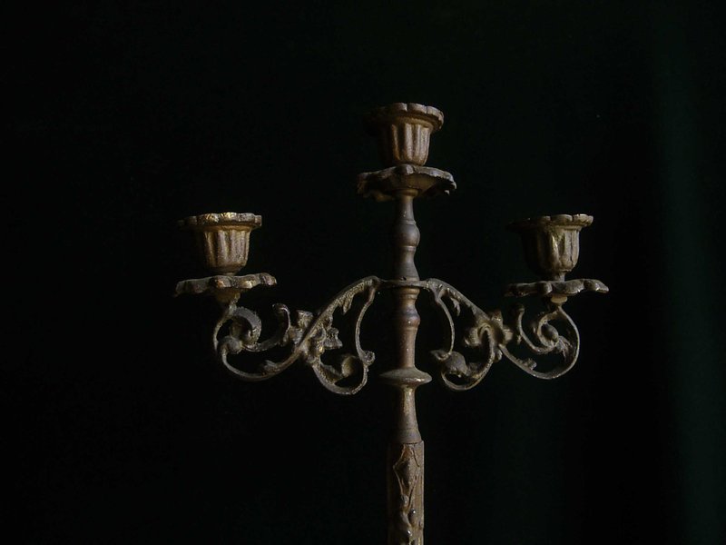 [OLD-TIME] Early European copper three-claw candlestick - เทียน/เชิงเทียน - วัสดุอื่นๆ 