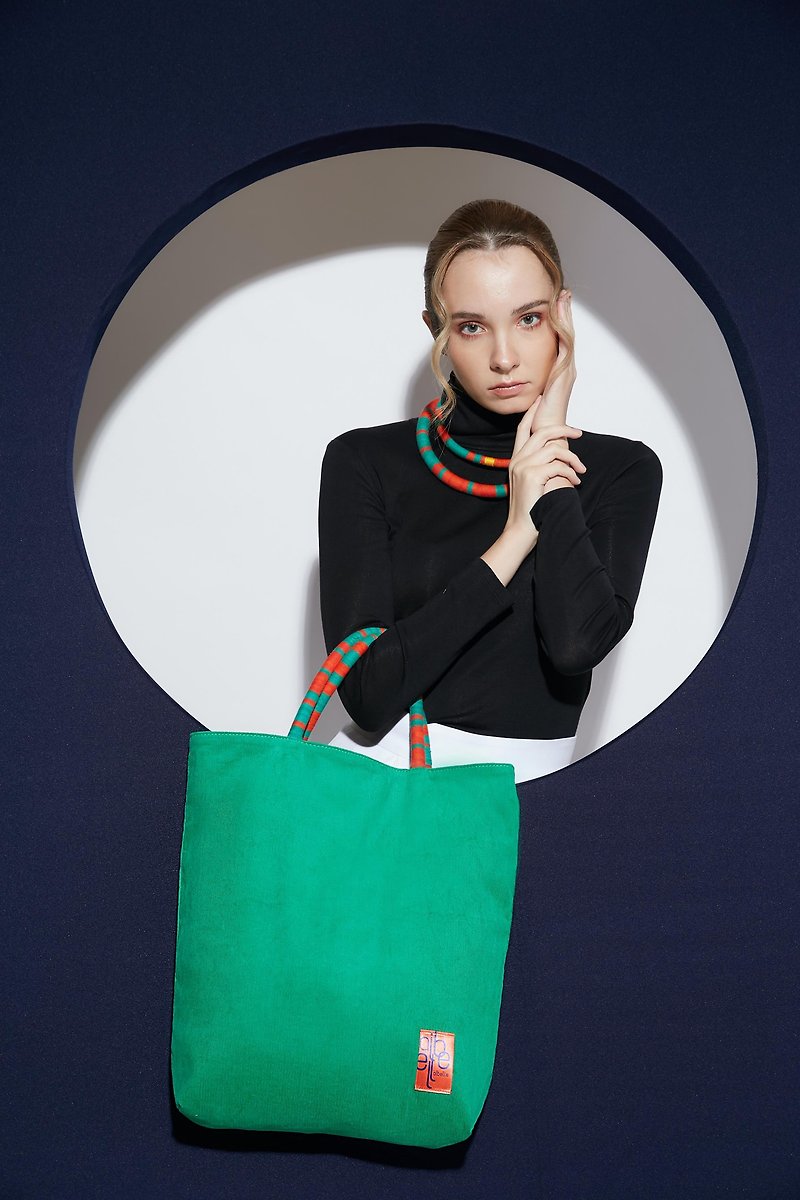Aibelle K2 Tote Bag - Mint Green - 手袋/手提袋 - 棉．麻 綠色