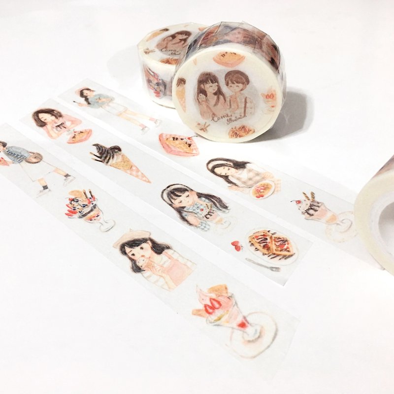 / Masking-tape / Dessert Time / - Washi Tape - Paper White