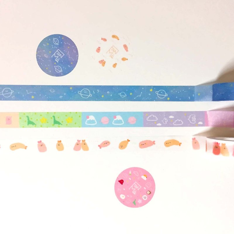 Three I want / paper tape - Washi Tape - Paper Multicolor
